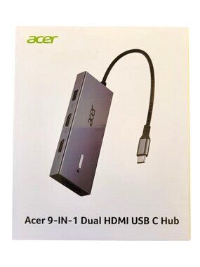 Acer USB-C Docking Station Dual Monitor 9-in-1 Laptop Dock with 2 HDMI 4K@60Hz